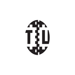 Bold Unique Design TU Pixel Logo Concept Alphabet Monogram Initial Alphabet