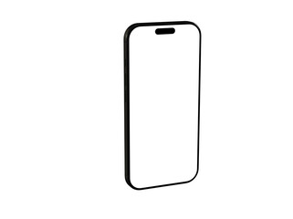 High-quality image of a sleek black smartphone with a blank screen, perfect for app presentations or website mockups.