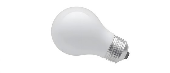Classic white light bulb lying horizontally on white background