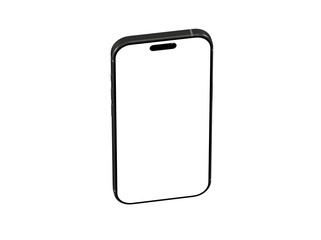 Clean and minimalist smartphone mockup with blank screen, perfect for app presentations or website designs.  Isolated on white background.
