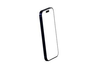 Clean image of a black smartphone with blank screen, perfect for app presentations or technology concepts.