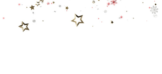 Festive background with gold stars and snowflakes. Christmas and New Year design for celebration, holiday, winter, greeting, design, backdrop, a
