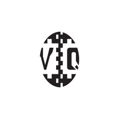 Bold Unique Design VQ Pixel Logo Concept Alphabet Monogram Initial Alphabet