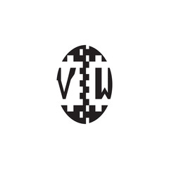 Bold Unique Design VW Pixel Logo Concept Alphabet Monogram Initial Alphabet