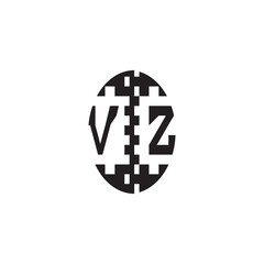 Bold Unique Design VZ Pixel Logo Concept Alphabet Monogram Initial Alphabet