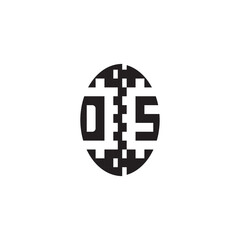 Monogram Initial Alphabet DS Bold Unique Design Pixel Logo Concept Alphabet