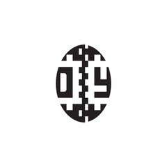 Monogram Initial Alphabet DY Bold Unique Design Pixel Logo Concept Alphabet