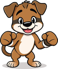 Obraz premium Cute cartoon a illustrator vector Boxer