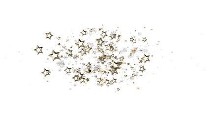 Sparkling gold and silver stars burst. Perfect for festive designs, celebration, and holiday backgrounds.