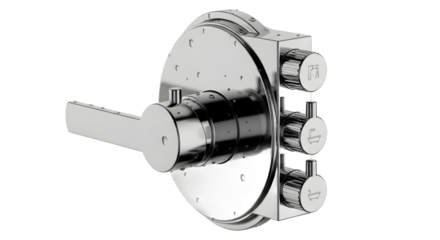 Innovative Shower Valve System, Modern Plumbing, Bathroom, 3D Model, Clean Design, Isolated View, Functional Concept
