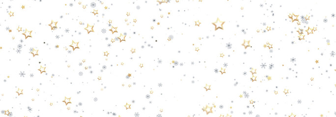 Beautiful background with gold and silver stars perfect for holidays and celebrations.