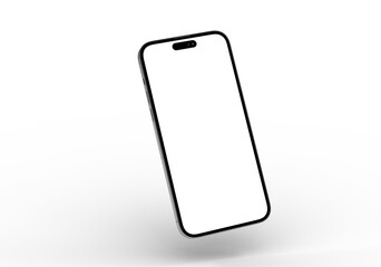 High-quality image of a smartphone with a blank screen, perfect for app presentations and website designs.