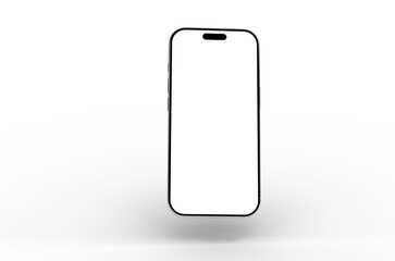 High-quality photo of a modern smartphone with a blank screen, perfect for app presentations or website mockups. Clean and minimalist design.