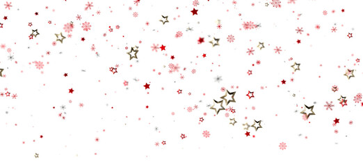 Sparkling red and gold stars snowflakes on white. Perfect for holidays, celebrations, and winter designs.