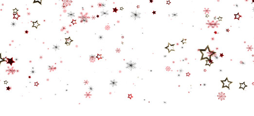 Festive background with red and gold stars and snowflakes. Perfect for winter holidays, celebrations, and more.