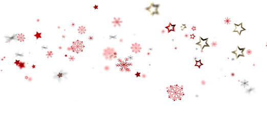 Festive winter background with red and gold stars and snowflakes. Perfect for Christmas, New Year, and holiday designs.