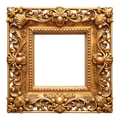 Ornate picture frame isolated on transparent background PNG