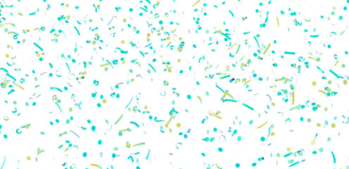 Colorful confetti falling on white background. Perfect for party invitations, celebrations, and festive designs.