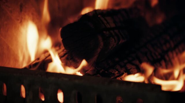 Warmes Feuer im Kamin