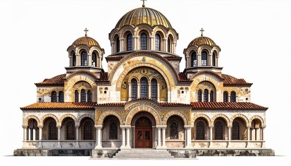 Obraz premium Eastern Orthodox Church with Byzantine Architecture and Ornate Domes