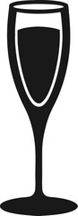 Champagne glass (flute) silhouette black icon