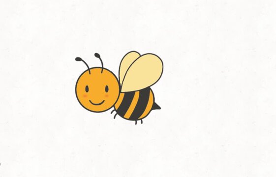 animated bee on white background