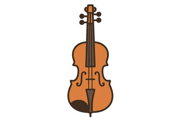 Fototapeta premium Stylized graphic representation of a classic wooden violin string instrument