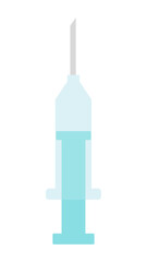 Syringe illustration in flat style. Medical instrument. Injection symbol.