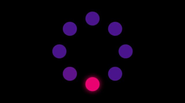 Loading Spinner Animation with Pink and Purple Glowing Dots