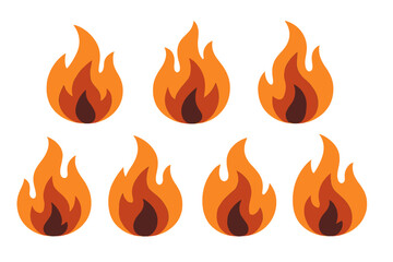 Seamless repeating pattern featuring stylized orange and red fire flames against a white background