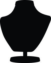 Vector art of black silhouette of a necklace display bust