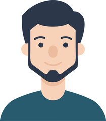 Minimal flat male avatar vector illustration simple person face icon scalable eps graphic
