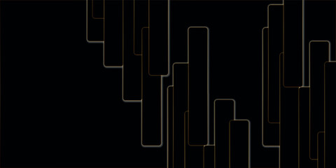 Dark black and gold lines luxury premium background. black abstract background with blank space for text. Modern element for banner, presentation design