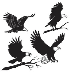 eagle silhouettes vector
