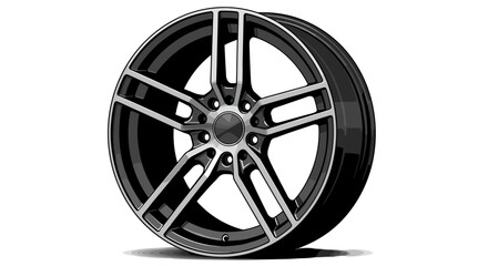 Obraz premium car wheel on white background looks sporty