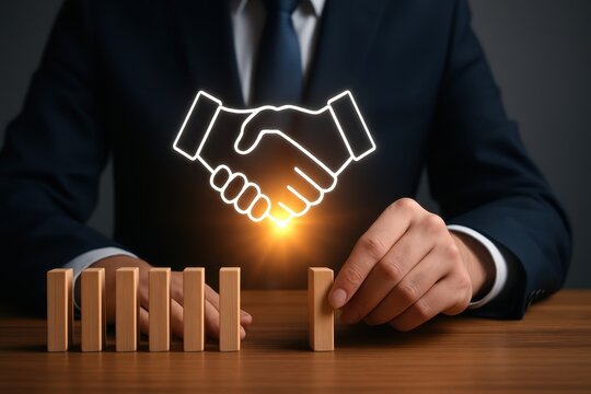 Visual representation of business agreements professional partnership dynamics in corporate offices