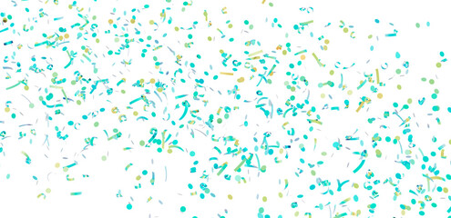 Festive confetti background with teal and gold accents, perfect for party invitations, celebrations, and more.