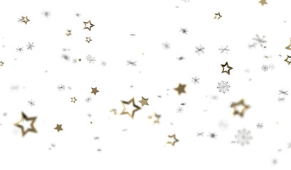 Festive winter background with gold stars and snowflakes. Perfect for holidays, celebrations, and winter themes.