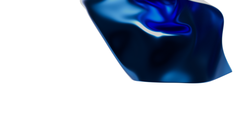 An abstract fluid texture in shades of blue against a clean white background. This image evokes feelings of elegance and movement. Perfect for d