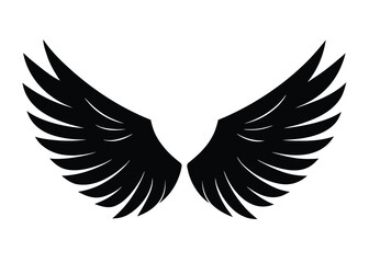 angel wing silhouette vector icon