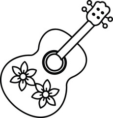 mariachi guitar with floral decorations 