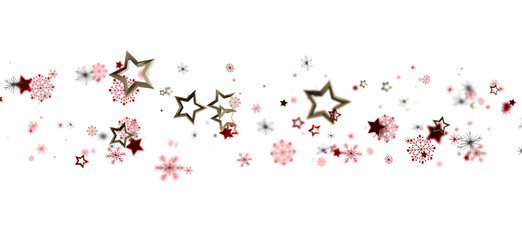 Festive Christmas decoration featuring stars and snowflakes, perfect for holiday designs and backgrounds. Ideal for seasonal greeting cards, inv