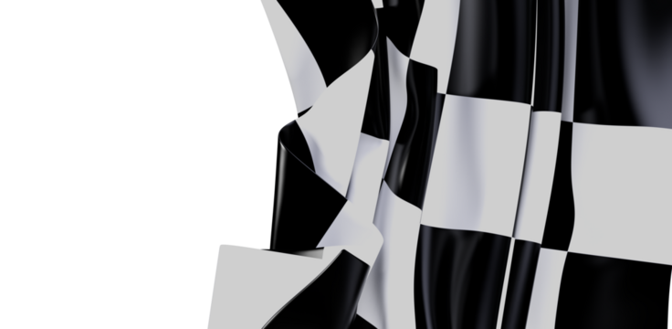Abstract finish flag texture in black and white with a checkered pattern. Represents speed, race, victory and competition. Perfect for sport, ra