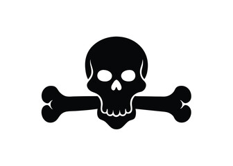 bloody bone skull silhouette vector icon