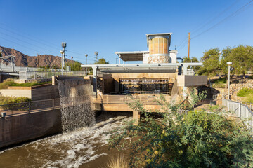 Arizona Falls Hydroelectric Plant on the Arizona Canal in Scottsdale, Arizona