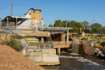 Arizona Falls Hydroelectric Plant on the Arizona Canal in Scottsdale, Arizona