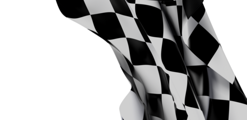 Isolated image of a waving checkered flag. Perfect for racing themes, victory, success, finish line, speed, and competition. Ideal for various d