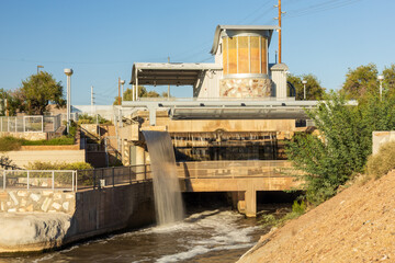Arizona Falls Hydroelectric Plant on the Arizona Canal in Scottsdale, Arizona