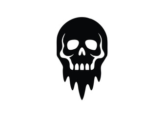 bloody ghost skull silhouette vector icon