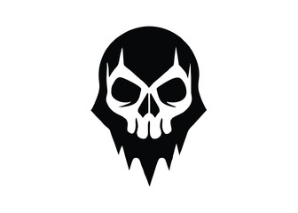 bloody mask skull silhouette vector icon